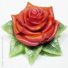 Форма для мыла 3d "Роза на листьях" - 