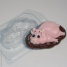 Пластиковая форма для мыла " Свинюшка в грязюшке"