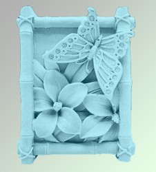 Форма для мыла 3d &quot;Бабочка в рамке (Бабочка на цветке)&quot; Масса готового мыла - около 125 г