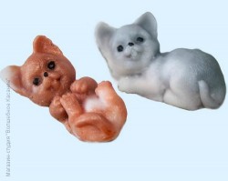 Форма для мыла 3d &quot;Мини-котята&quot; На форме - 2 разных маленьких котенка 14 г и 17 г
